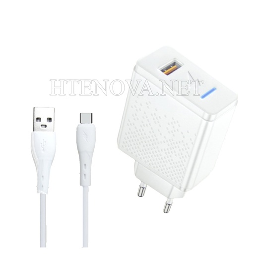 [C1C1T2KHM-3] FAST CHARGING ADAPTER WITH TYPE-C CABLE KHM M005 30W