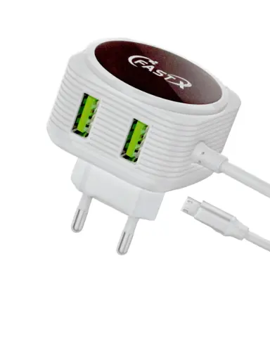 [C1C3M1LM-37] [C1C3M1LM-37] MICRO CHARGER WITH 2 EXTRA USB PORTS FASTX X-101