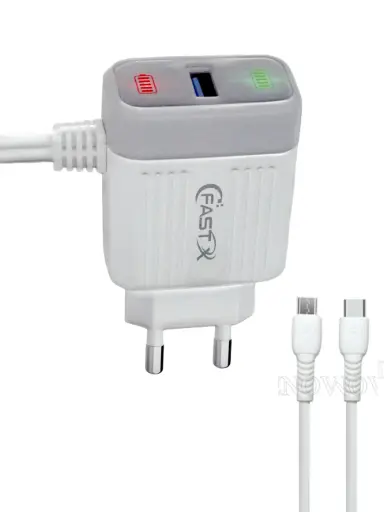 [C1C2U2LM-1] [C1C2U2LM-1] TYPE-C & MICRO CHARGER WITH USB PORT FASTX  X-115