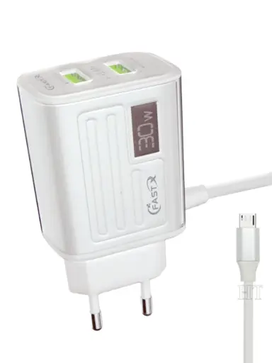 [C1C3M1LM-40] [C1C3M1LM-40] MICRO CHARGER WITH 2 EXTRA USB PORTS FASTX X-104