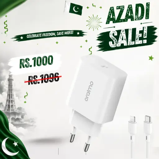 [C1C1L2ORM-1] Fast Charger With Type-C To Lightning Cable (OCW-E106S+CL55) Oraimo  