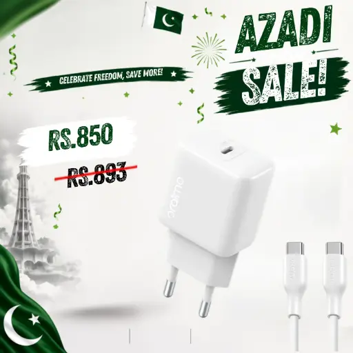 [C1C1T2ORM-1] Fast Charger With Type-C to Type-C Cable PowerCube 202 OCW-5202ECC Oraimo 