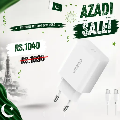 [C1C1T2ORM-2] Fast Charger With Type-C To TYPE-C Cable (OCW-E106S+CC54) Oraimo  