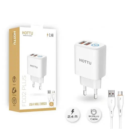[C1C2M2HTU-1] Charging Adapter With Micro Cable HOTTU FC02 Plus