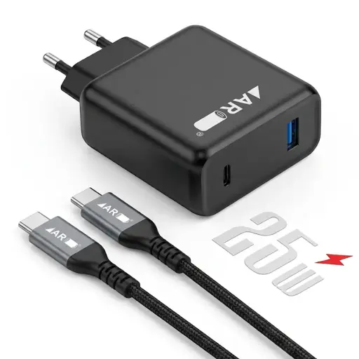 [C1C3T2AR-5] PD & USB CHARGER WITH C TO C WIRE 25W (AR-403)