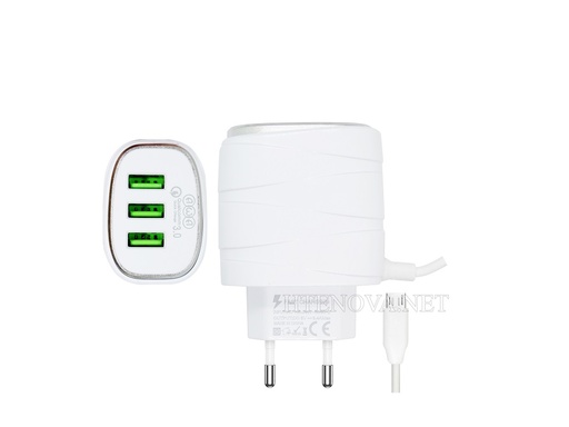 [C1C4M1AWA-2] Micro Charger with 3 Extra Usb Ports AWA Fati (3.4A)